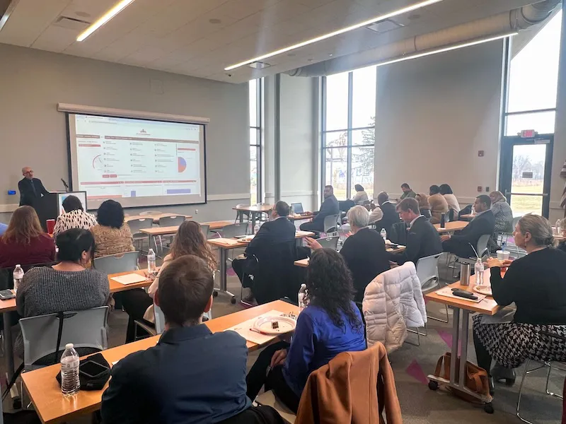 room of business people having a meeting